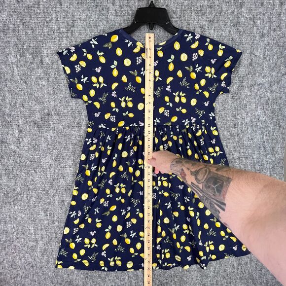 Old‎ Navy Dress Girls Extra Large Blue Swing Jersey-Knit Floral Short Sleeve - Picture 9 of 10